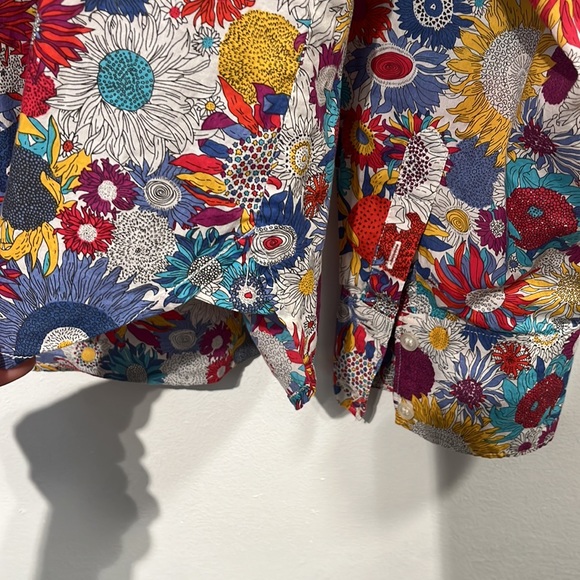Liberty Art Fabrics Susanna Sunflower Bloom Print shirt - size XXL - Picture 9 of 9